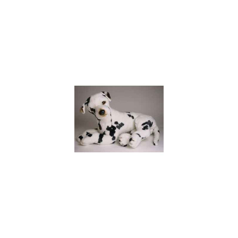Animaux-Bois-Animaux-Bronzes propose Chien Grand Danois Harlequin 45 cm peluche animaux allongés réaliste Piutre 3265