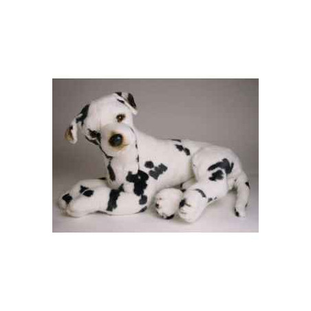 Animaux-Bois-Animaux-Bronzes propose Chien Grand Danois Harlequin 45 cm peluche animaux allongés réaliste Piutre 3265