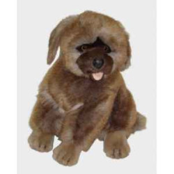 Animaux-Bois-Animaux-Bronzes propose Chien leonberg 45 cm assis peluche réaliste Piutre 3363