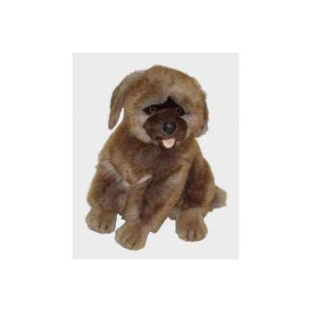 Animaux-Bois-Animaux-Bronzes propose Chien leonberg 45 cm assis peluche réaliste Piutre 3363