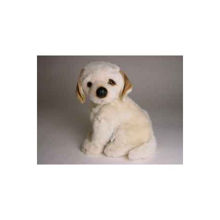 Animaux-Bois-Animaux-Bronzes propose Chien Labrador retriever 30 cm assis peluche réaliste Piutre 1202