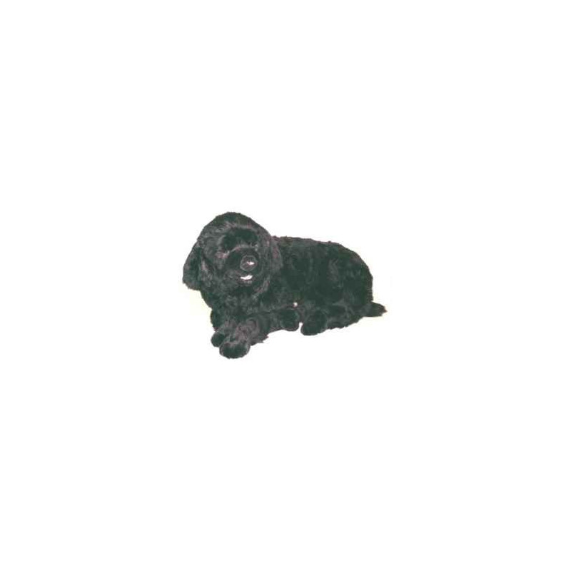 Animaux-Bois-Animaux-Bronzes propose Chien Terre Neuve 110 cm peluche animaux allongés réaliste Piutre 2233