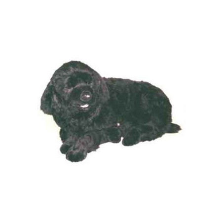 Animaux-Bois-Animaux-Bronzes propose Chien Terre Neuve 110 cm peluche animaux allongés réaliste Piutre 2233