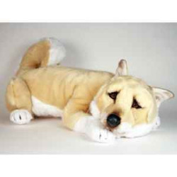 Animaux-Bois-Animaux-Bronzes propose Chien Shiba inu 55 cm peluche animaux allongés réaliste Piutre 1247