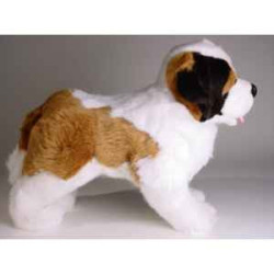 Animaux-Bois-Animaux-Bronzes propose Chien Saint bernard 45 cm peluche animaux debout réaliste Piutre 2294