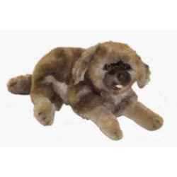 Animaux-Bois-Animaux-Bronzes propose Chien Leonberg 45 cm peluche animaux allongés réaliste Piutre 3364