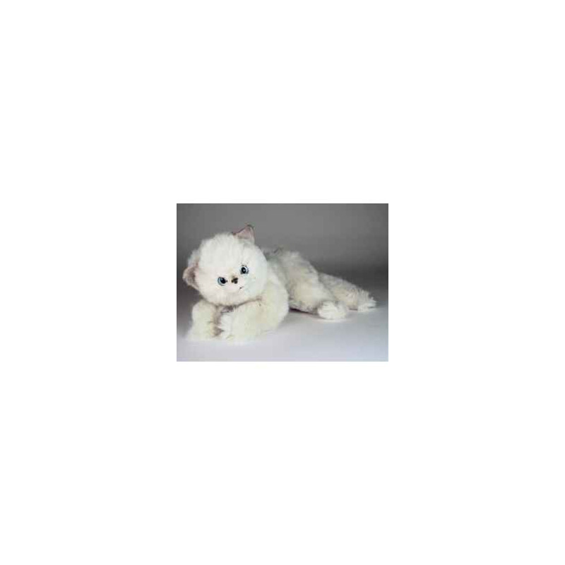 Peluche couchée chat 25 cm Piutre   2441