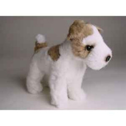Animaux-Bois-Animaux-Bronzes propose Chien Miniature fox terrier 24 cm peluche réaliste Piutre 4285