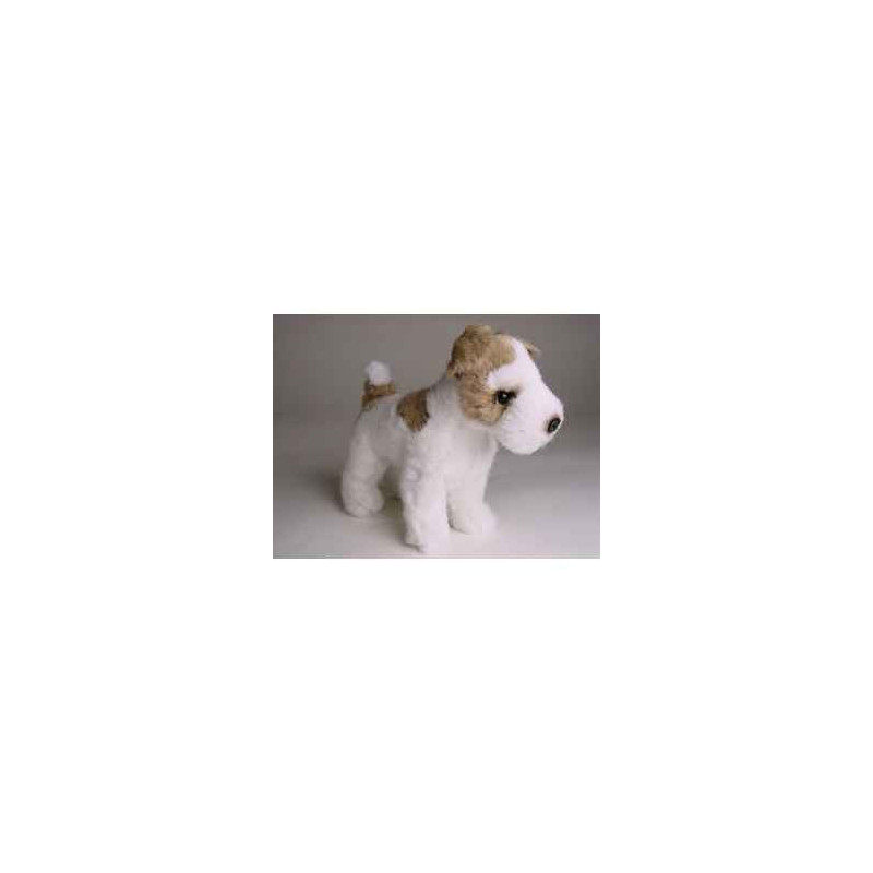 Animaux-Bois-Animaux-Bronzes propose Chien Miniature fox terrier 24 cm peluche réaliste Piutre 4285