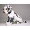 Animaux-Bois-Animaux-Bronzes propose Chien Grand Danois Harlequin 35 cm assis peluche réaliste Piutre 3311