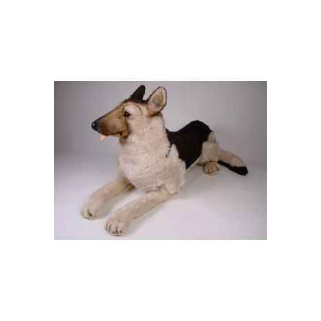 Animaux-Bois-Animaux-Bronzes propose Chien Berger allemand 90 cm peluche animaux allongés réaliste Piutre 2223