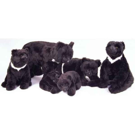 Décoration animaux Ours noir d'Asie 50 cm assis peluche réaliste Piutre 2188