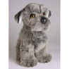 Animaux-Bois-Animaux-Bronzes propose Chien Schnauzer 30 cm assis peluche réaliste Piutre 1207