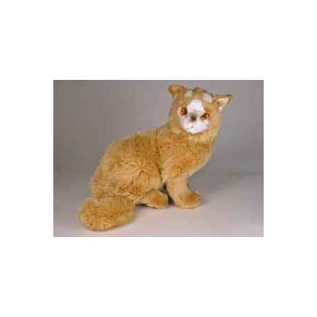 Peluche assise chat Turc de Van marron 35 cm Piutre   328