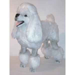 Animaux-Bois-Animaux-Bronzes propose Chien caniche blanc 80 cm peluche animaux debout réaliste Piutre 256