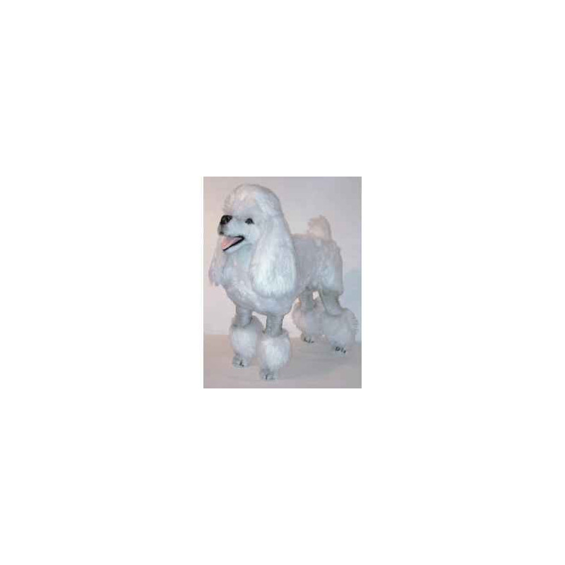Animaux-Bois-Animaux-Bronzes propose Chien caniche blanc 80 cm peluche animaux debout réaliste Piutre 256