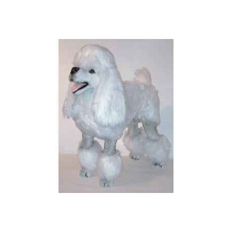 Animaux-Bois-Animaux-Bronzes propose Chien caniche blanc 80 cm peluche animaux debout réaliste Piutre 256