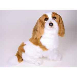 Animaux-Bois-Animaux-Bronzes propose Chien Epagneul cavalier king charles 55 cm assis peluche réaliste Piutre 1290