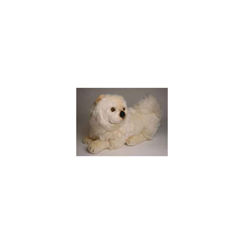 Animaux-Bois-Animaux-Bronzes propose Chien Chow chow beige 50 cm peluche animaux allongés réaliste Piutre 3343