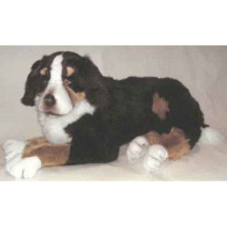Animaux-Bois-Animaux-Bronzes propose Chien de montagne bernois 100 cm peluche animaux allongés réaliste Piutre 1262