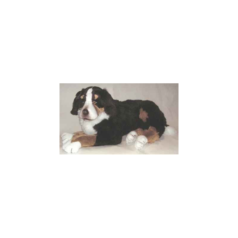 Animaux-Bois-Animaux-Bronzes propose Chien de montagne bernois 100 cm peluche animaux allongés réaliste Piutre 1262