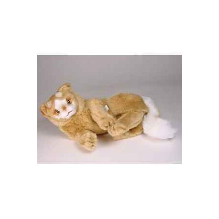 Peluche allongée chat Turc de Van marron 35 cm Piutre   329