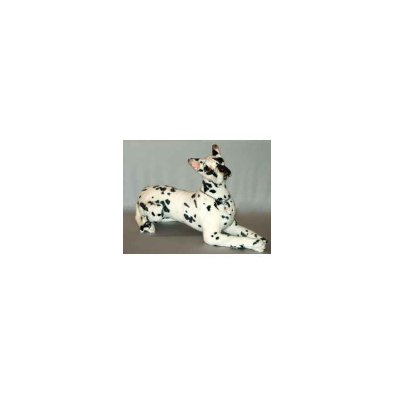 Animaux-Bois-Animaux-Bronzes propose Chien Grand Danois Harlequin 70 cm peluche animaux allongés réaliste Piutre 3266
