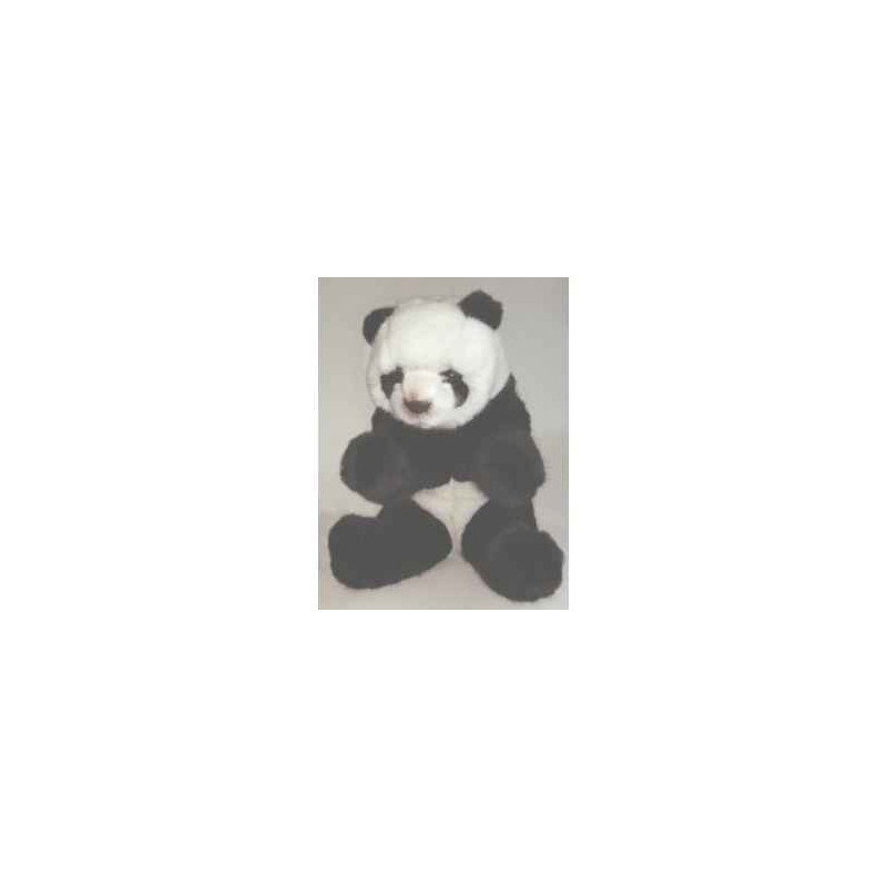 Décoration animaux Panda 35 cm assis peluche réaliste Piutre 2180