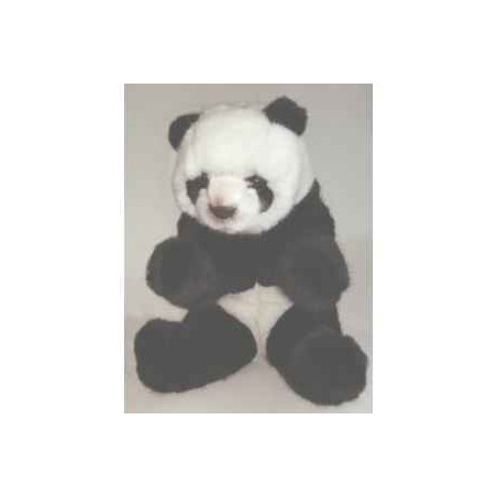 Décoration animaux Panda 35 cm assis peluche réaliste Piutre 2180