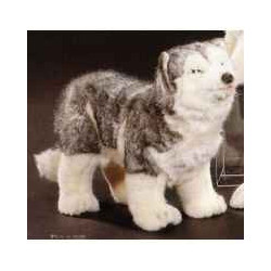Animaux-Bois-Animaux-Bronzes propose Chien Husky de Sibérie 40 cm peluche animaux debout réaliste Piutre 2214