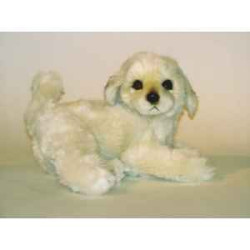 Animaux-Bois-Animaux-Bronzes propose Chien Berger de Maremme 35 cm peluche animaux allongés réaliste Piutre 3217