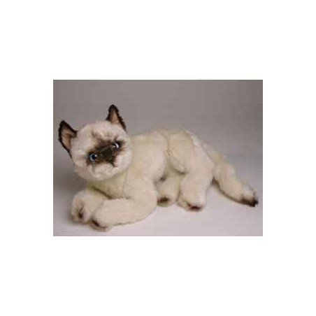 Animaux-Bois-Animaux-Bronzes propose Chat siamois 30 cm peluche animaux allongés réaliste Piutre