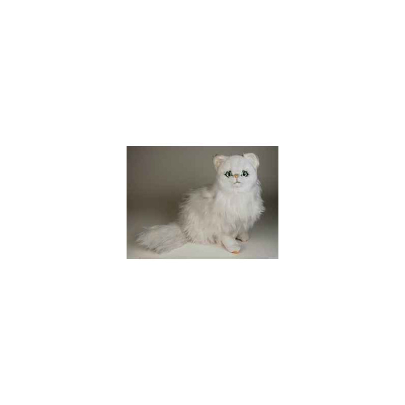 Animaux-Bois-Animaux-Bronzes propose Chat persan chinchilla blanc 50 cm assis réaliste Piutre