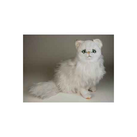 Peluche assise chat persan chinchilla blanc 50 cm Piutre   2300