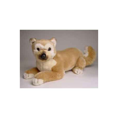 Animaux-Bois-Animaux-Bronzes propose Chien Shiba inu 40 cm peluche animaux allongés réaliste Piutre 1249