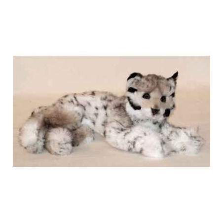 Peluche allongée lynx 50 cm Piutre   2555