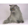 Animaux-Bois-Animaux-Bronzes propose Chat angora gris 45 cm assis réaliste Piutre