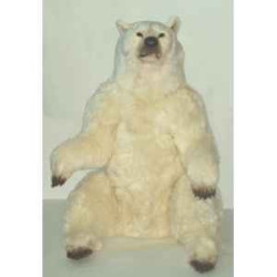 Décoration animaux Ours polaire 160 cm assis peluche réaliste Piutre 2109