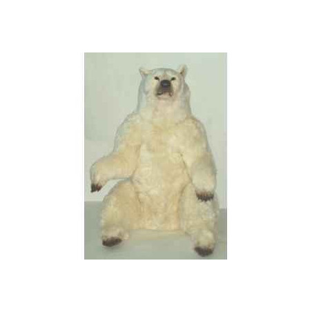 Décoration animaux Ours polaire 160 cm assis peluche réaliste Piutre 2109