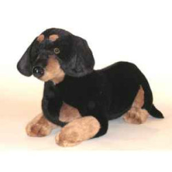 Animaux-Bois-Animaux-Bronzes propose Chien Teckel dachshund 60 cm peluche animaux allongés réaliste Piutre 1211