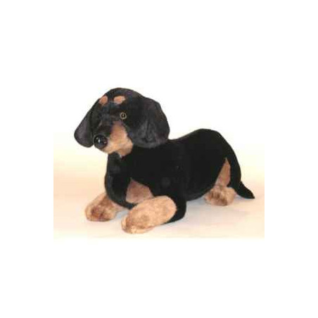 Animaux-Bois-Animaux-Bronzes propose Chien Teckel dachshund 60 cm peluche animaux allongés réaliste Piutre 1211