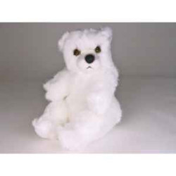 Décoration animaux Ours polaire 30 cm assis peluche réaliste Piutre 2119