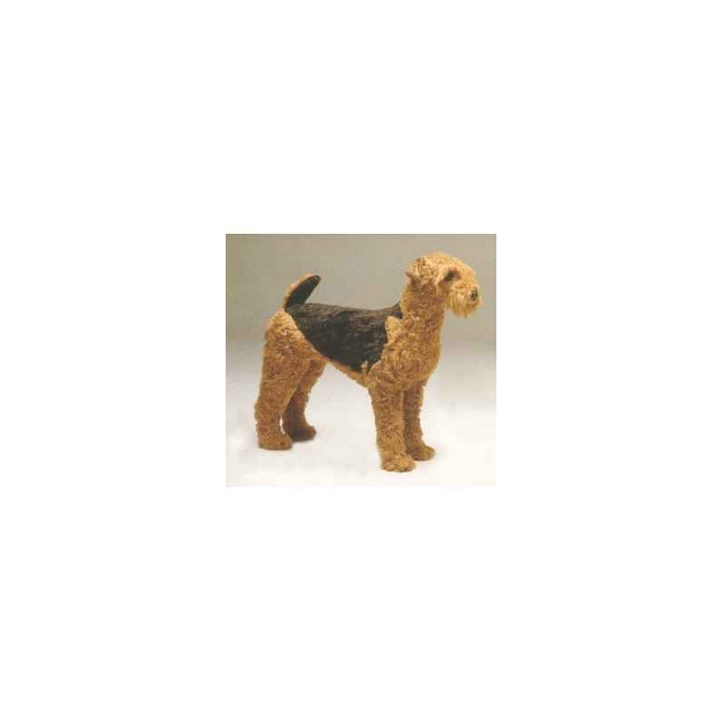 Animaux-Bois-Animaux-Bronzes propose Chien Airedale terrier 90 cm peluche animaux debout réaliste Piutre 2217