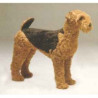 Animaux-Bois-Animaux-Bronzes propose Chien Airedale terrier 90 cm peluche animaux debout réaliste Piutre 2217