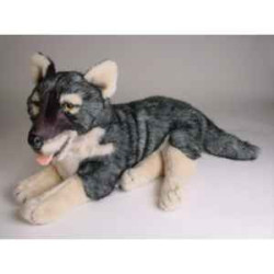  Animaux de la forêt Loup caucasien 52 cm peluche animaux allongés réaliste Piutre 1243