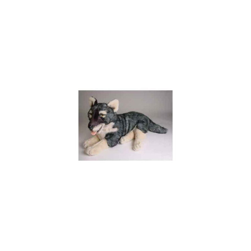  Animaux de la forêt Loup caucasien 52 cm peluche animaux allongés réaliste Piutre 1243