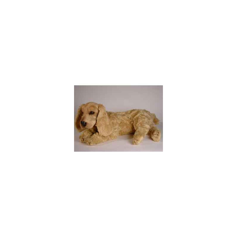 Animaux-Bois-Animaux-Bronzes propose Chien Cocker 65 cm peluche animaux allongés réaliste Piutre 3204