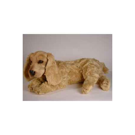 Animaux-Bois-Animaux-Bronzes propose Chien Cocker 65 cm peluche animaux allongés réaliste Piutre 3204