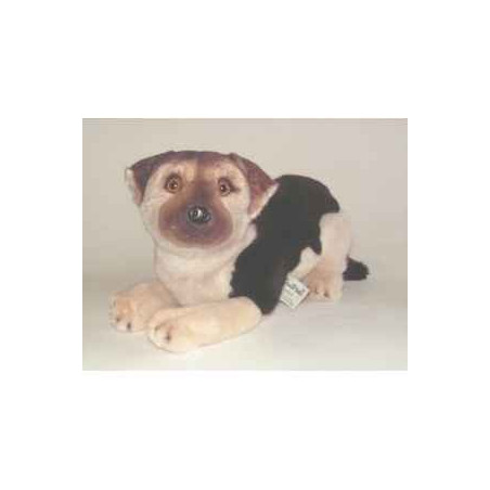 Animaux-Bois-Animaux-Bronzes propose Chien Berger allemand 35 cm peluche animaux allongés réaliste Piutre 2227