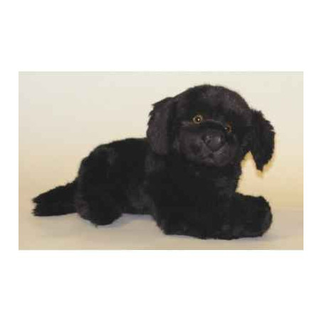 Animaux-Bois-Animaux-Bronzes propose Chien Terre Neuve 40 cm peluche animaux allongés réaliste Piutre 2236
